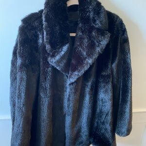 Women Black Faux Fur Coat